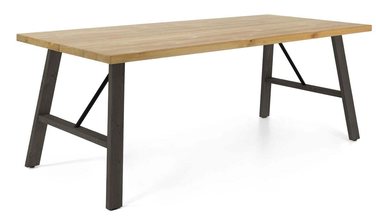 Kaarlo lankkupöytä 200x90 cm antiikkipetsattu/musta