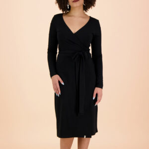 Soft Wrap Dress Black