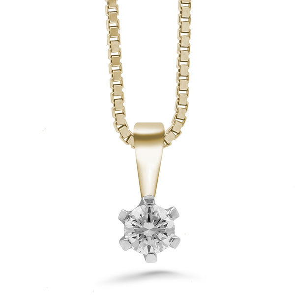 Silván Solitaire timanttiriipus 0,20ct, keltakultaa, timanttikorut
