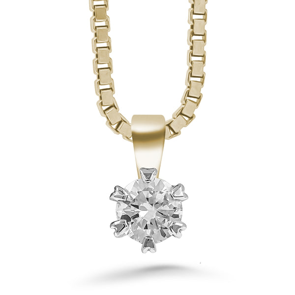 Silván Solitaire timanttiriipus 0,50ct, keltakultaa, timanttikorut