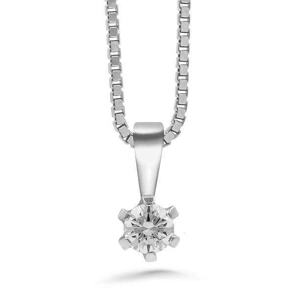 Silván Solitaire timanttiriipus 0,20ct, valkokultaa, timanttikorut