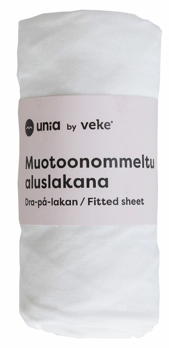 Unia Kuura baby muotoonommeltu aluslakana 60x120+20 cm valkoinen