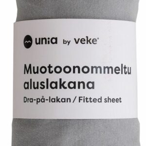 Unia Kuura Junior muotoonommeltu aluslakana 75x165+20 cm harmaa