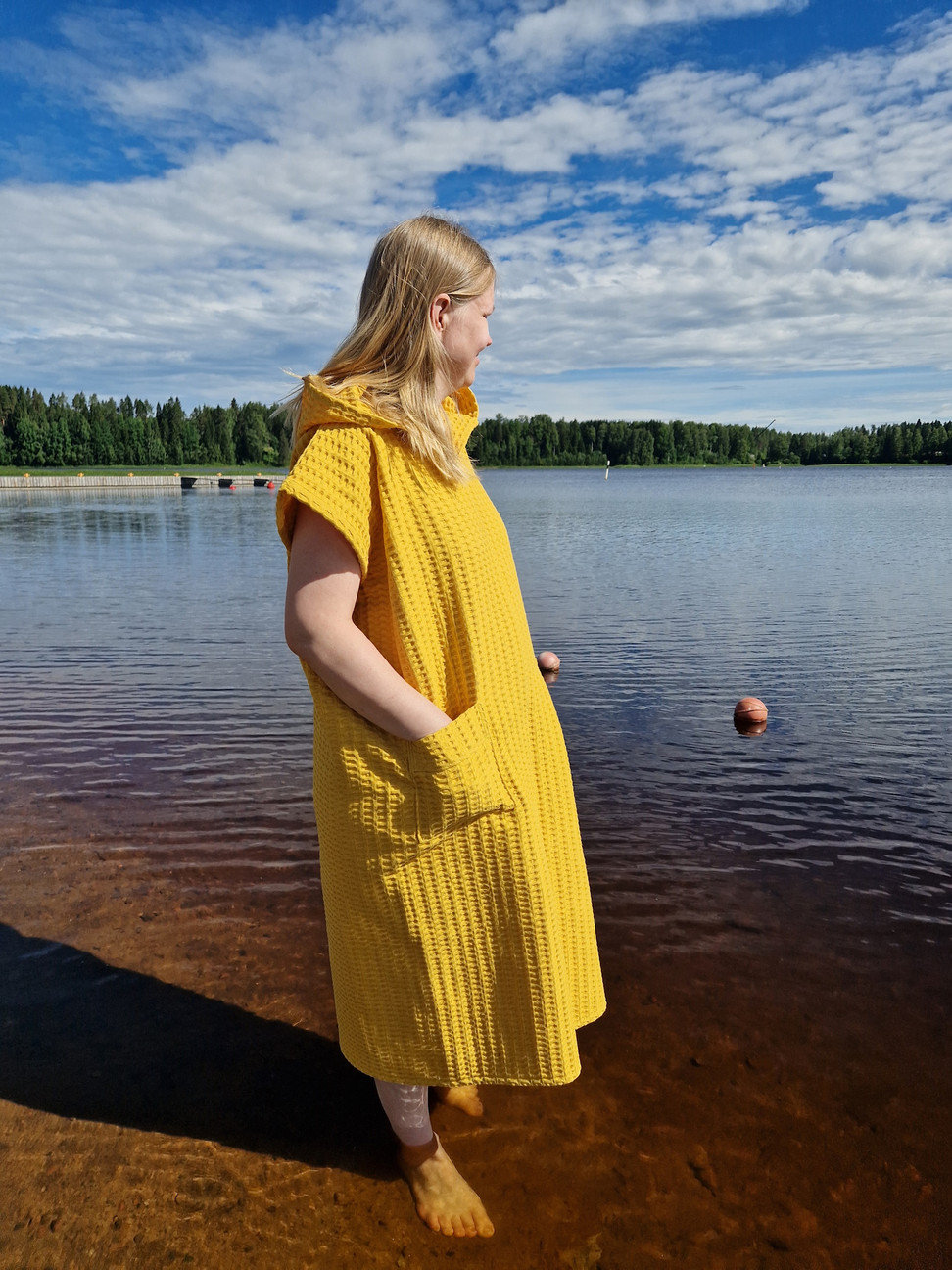 Keltainen Design aikuisten kylpyviitta, Okra - M/L