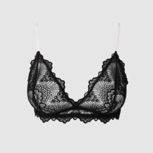 Lace Triangle Bralette Black/White
