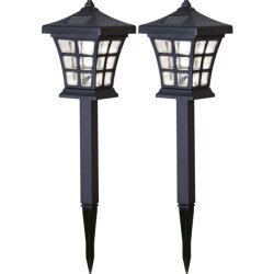 LED ulkovalot aurinkokennolla musta 2 kpl. 0,06W 11x33cm Nippon 479-22