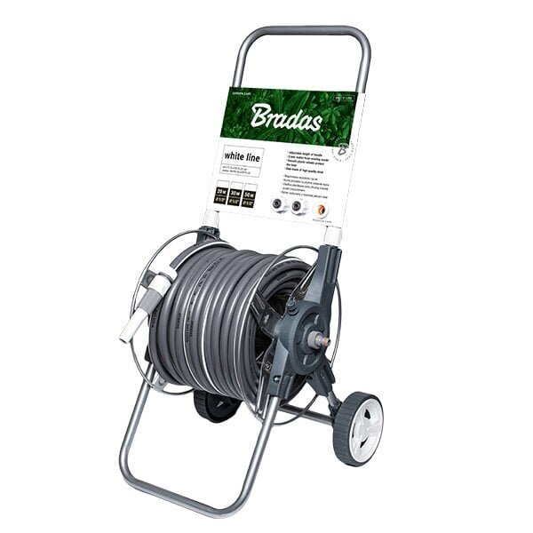 Letkukärry letkulla ja tarvikkeilla Bradas WHITE SILVER PLUS 1/2"50m