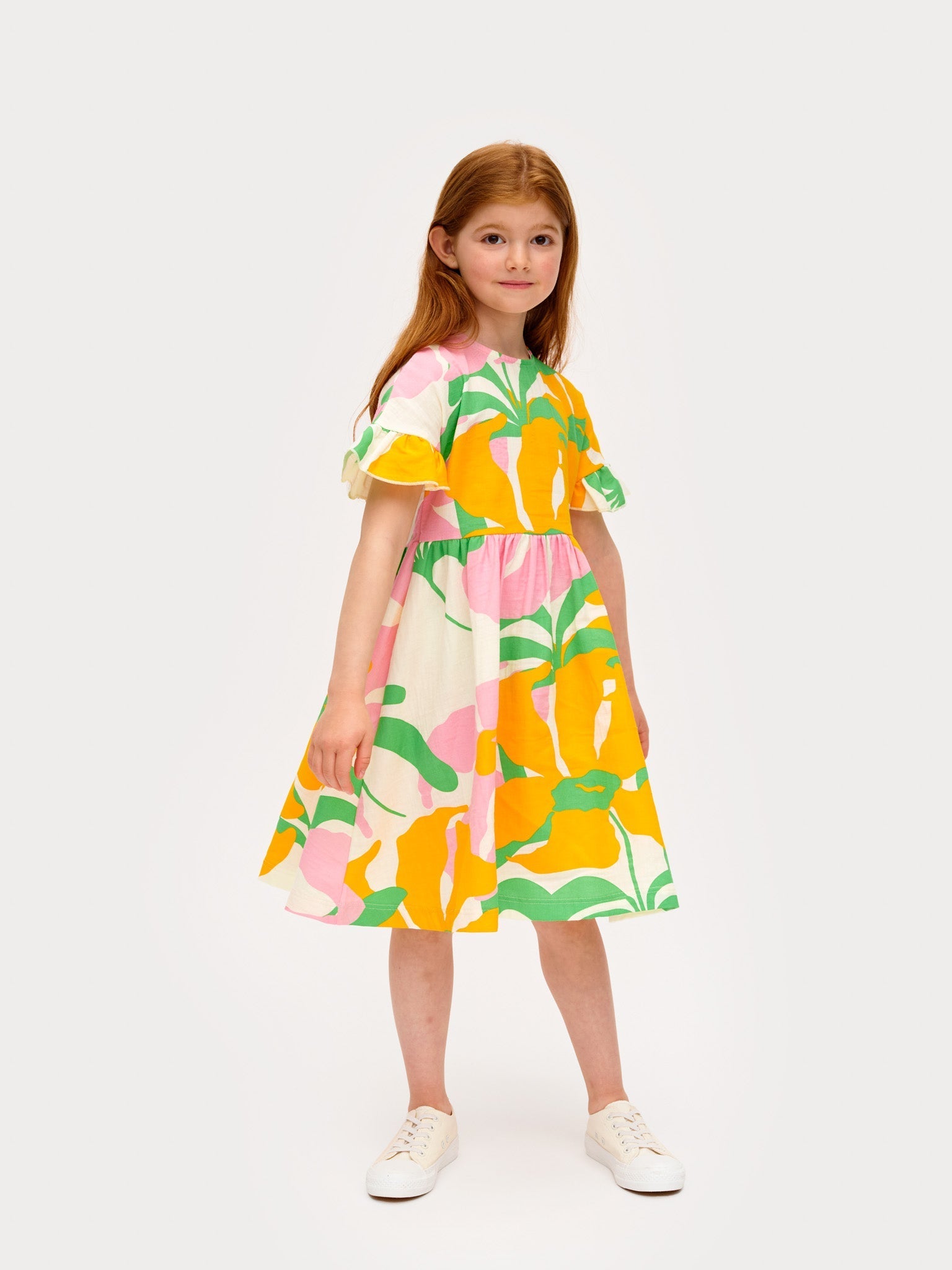 Lively Lasten Musliini Mekko Oranssi