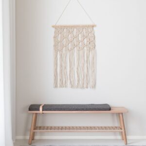 Makrame-seinävaate 55x80 cm luonnonvalkoinen