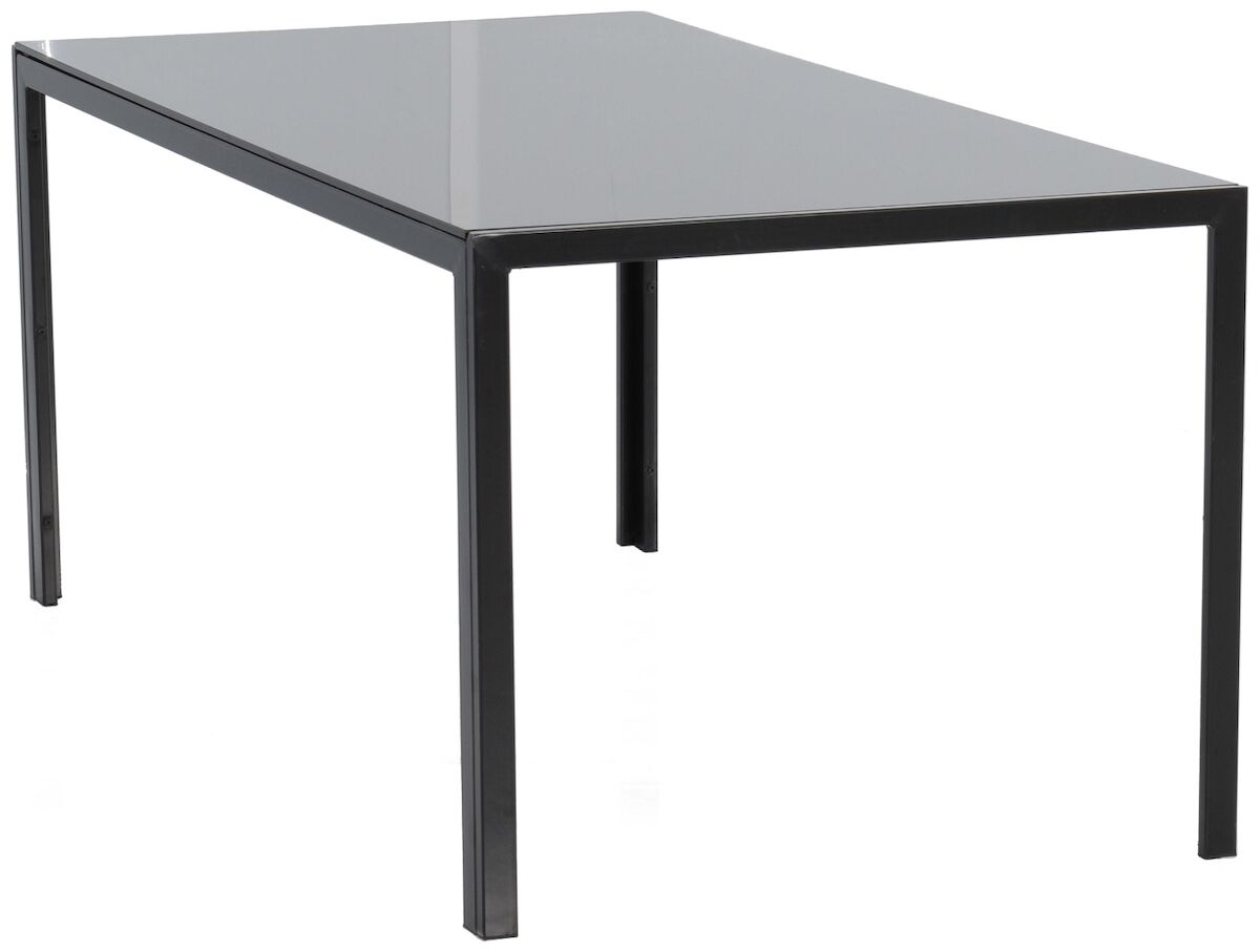 Milli ruokapöytä 180x90 cm musta metalli/karkaistu lasi