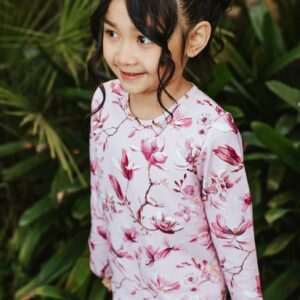 Kids' Basic Print Shirt Ballet of Blossoms Pink