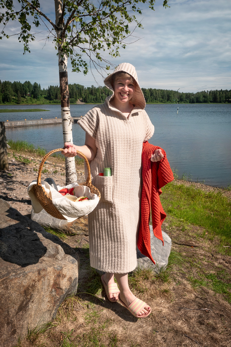Keltainen Design aikuisten kylpyviitta, Hiekka - XL/XXL