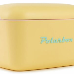 Polarbox kylmälaukku 20L keltainen turkoosilla tekstillä