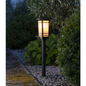 LED-ulkovalo aurinkokennolla musta 0,18W 13x53cm Liekki 481-04