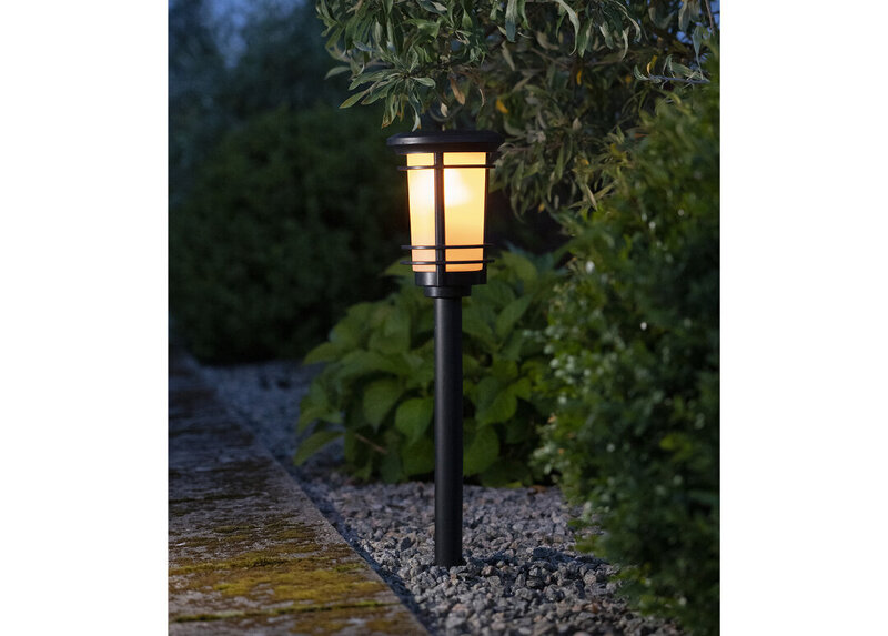 LED-ulkovalo aurinkokennolla musta 0,18W 13x53cm Liekki 481-04