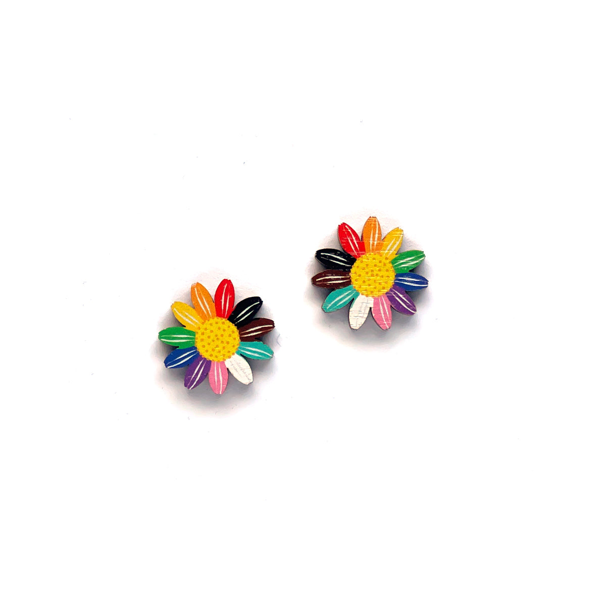 Crazy Granny Rainbow Daisy nappikorvakorut