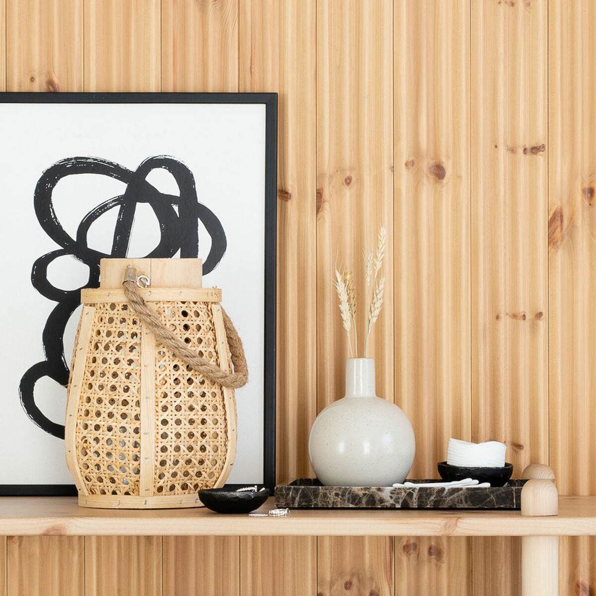 Rattan lyhty 25 cm