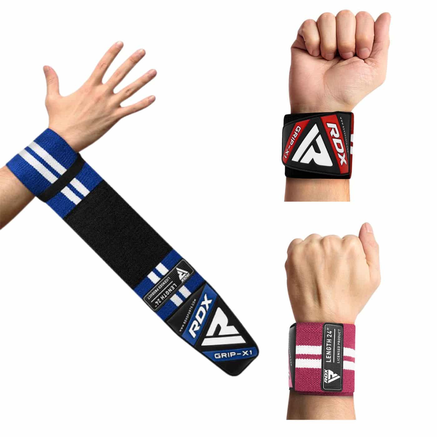 RDX Gym Wrist Wraps W4 -rannesiteet - punainen L 36"