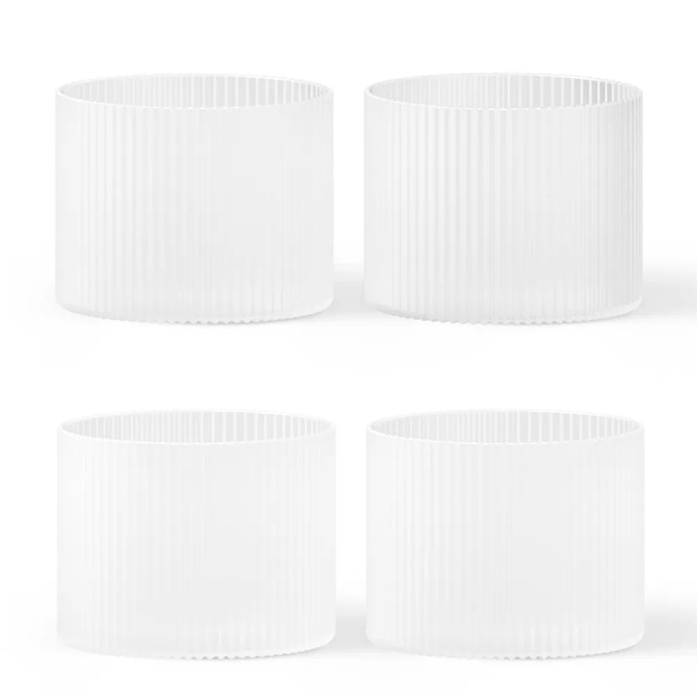 Ferm Living, Ripple Matala lasi 4-pack - Frosted