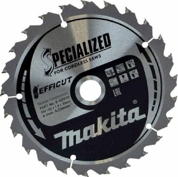 Sahanterä B-62979 T.C.T 165X1.4X20mm 23° T25 Makita