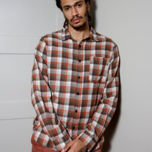 Santi Organic Cotton Flannel Shirt Oat Check