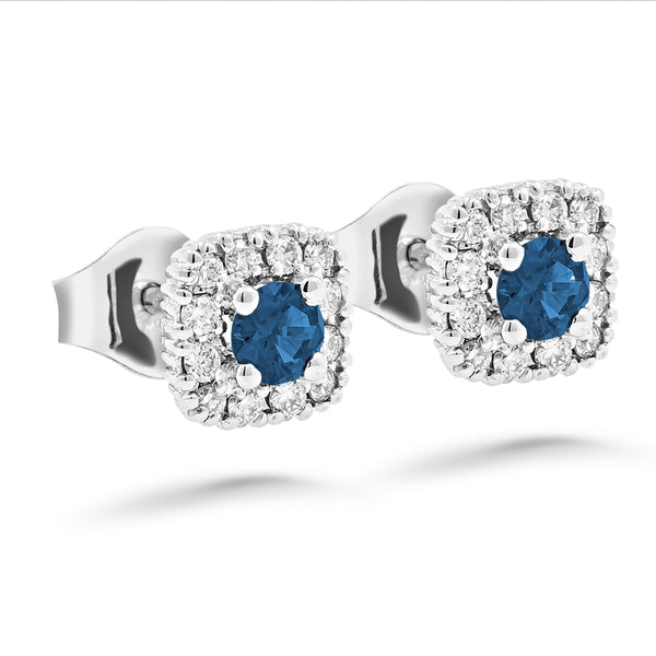 Silván Rosalie timanttikorvakorut 0,22ct safiireilla, valkokultaa, timanttikorut