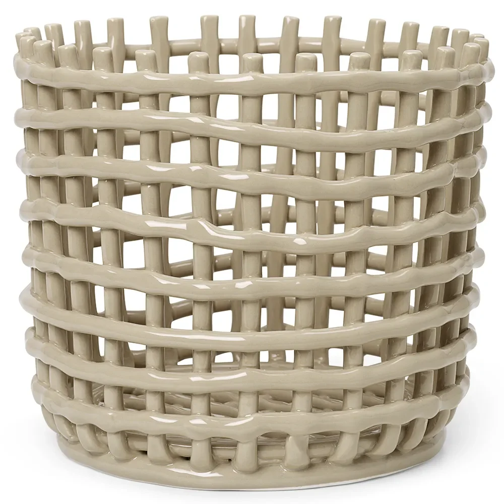 Ferm Living, Ceramic Basket - Large - Cashmere