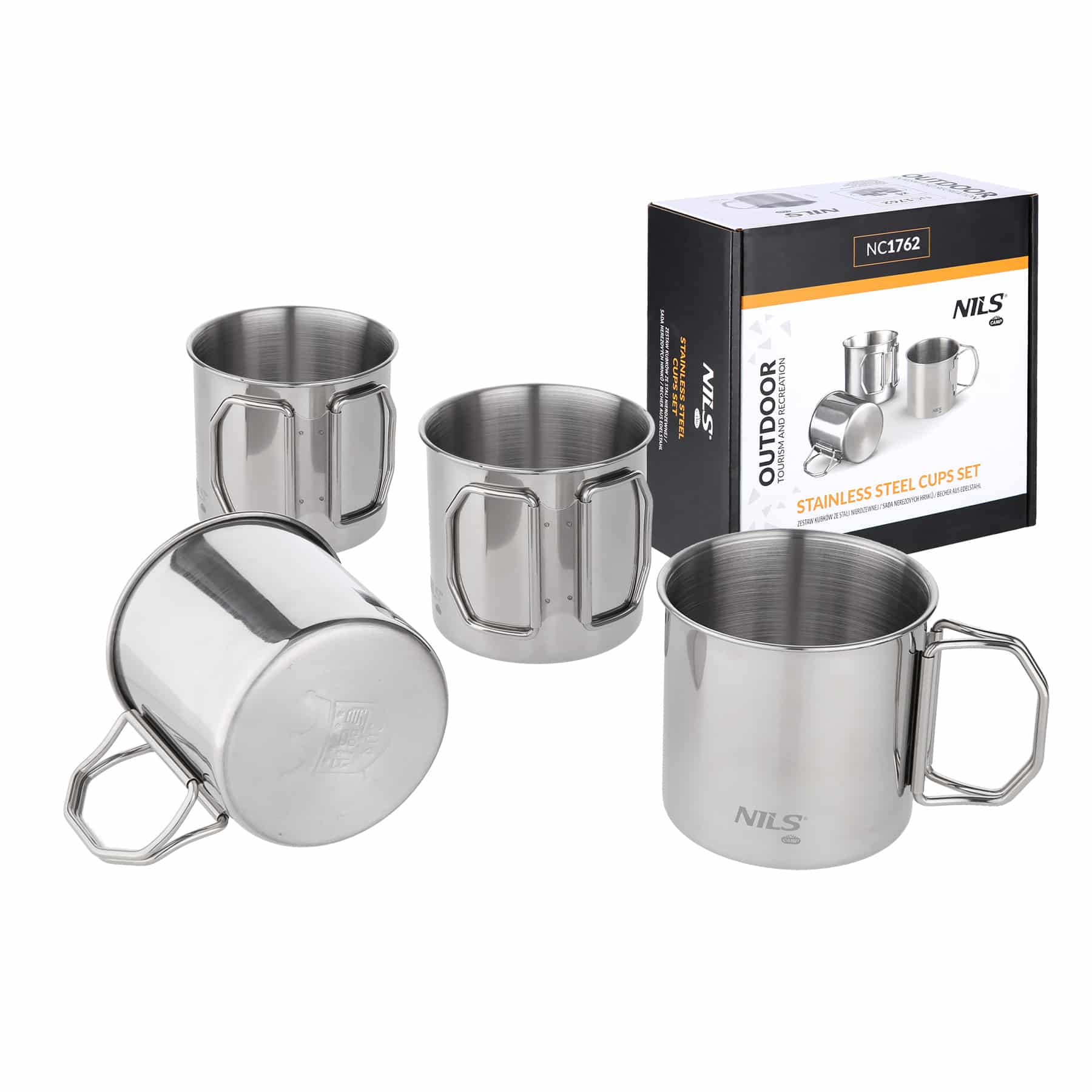 Teräsmukisetti retkeilyyn Nils Camp - 4 x 300 ml