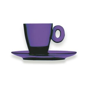 Policarbonato-espressokuppi ja aluslautanen