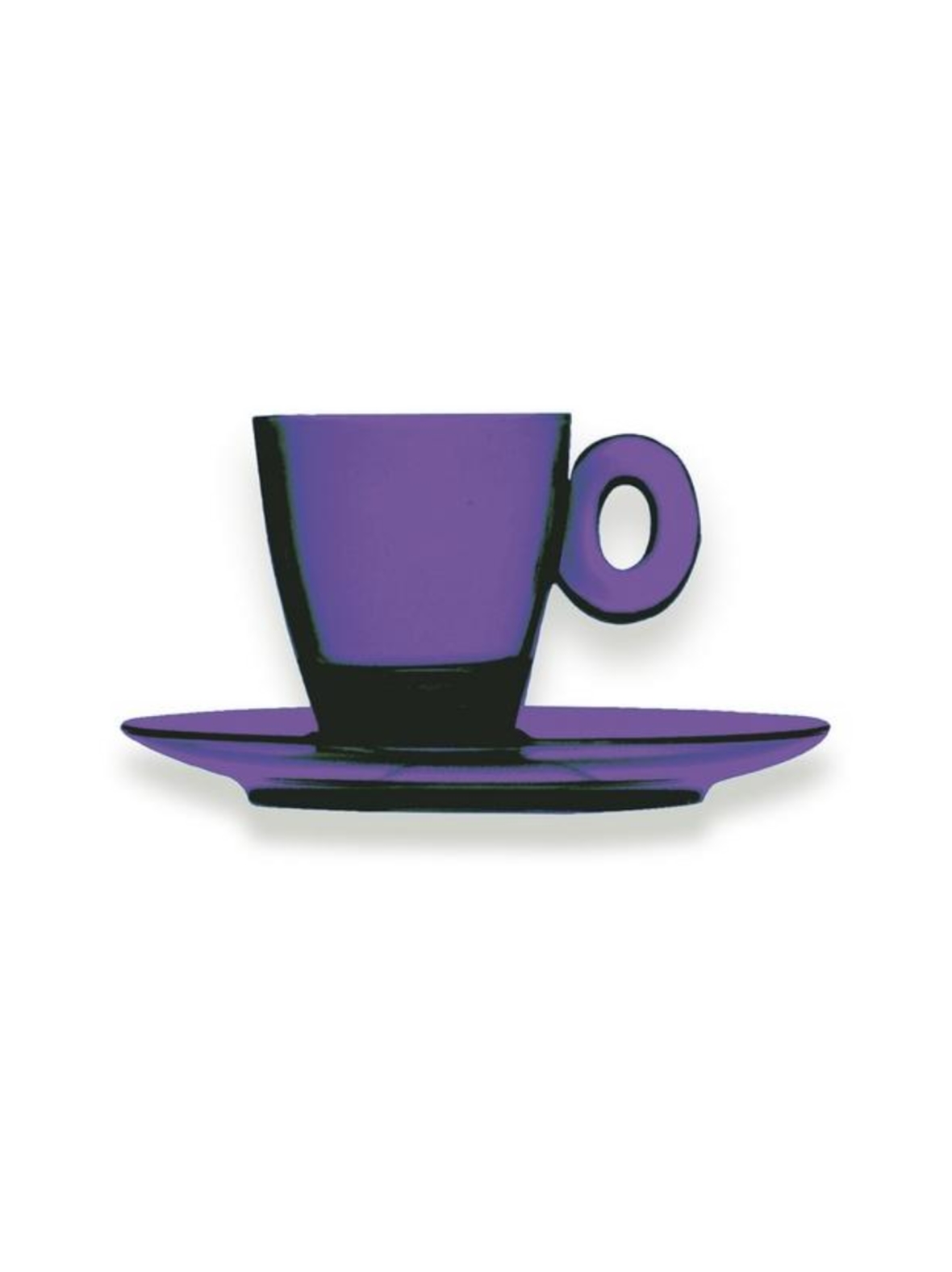 Policarbonato-espressokuppi ja aluslautanen