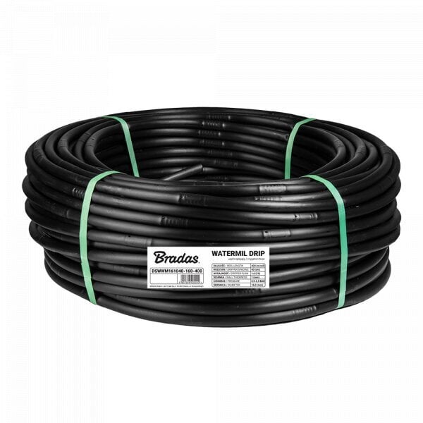 Tiputuskastelujärjestelmä Bradas WATERMIL DRIP, 100 m (16 / 1,0mm / 33cm / 1,6l/h)