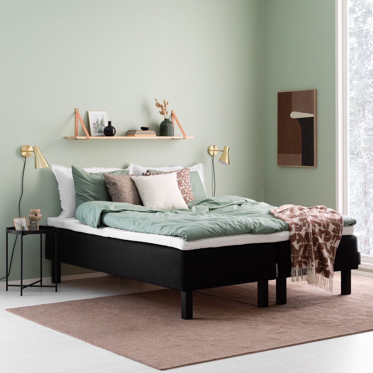 Unia Hotel 3 runkopatjapaketti 180x200 L musta Inari 100, prof vm, wenge jalat