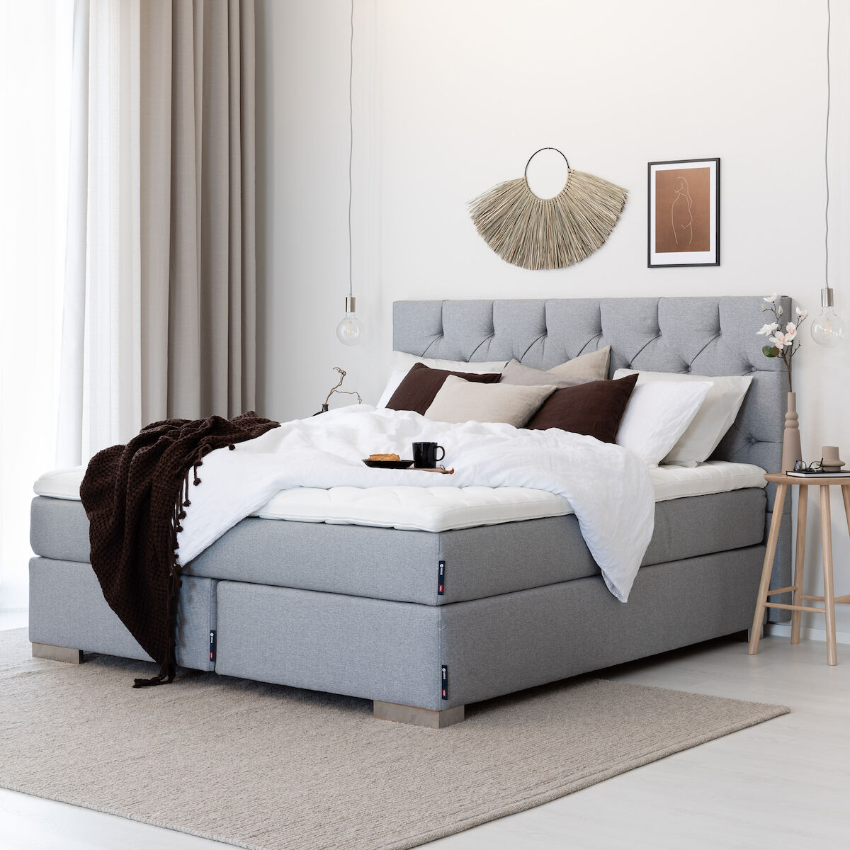 Unia Kulta jenkkisänkypaketti 160x200 L/XL Stylex, v.harmaa fame, kulmajalat