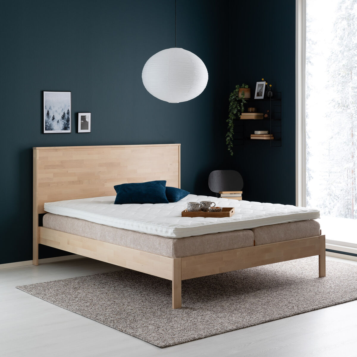 Unia Luxus joustinpatjapaketti 160x200 memory M/L, Memory medium, hiekka Omega 0