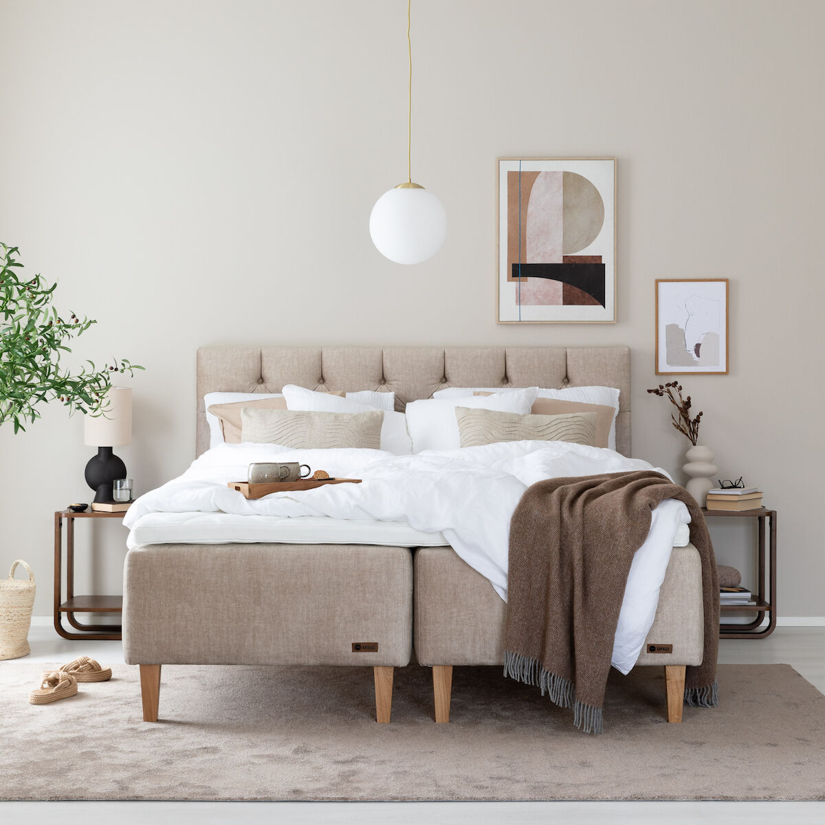 Unia Platina runkopatjapaketti 160 L luonnonkumi, tammi jalat, beige Voque 02