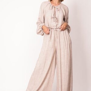 Skye Wide Leg Pants Beige