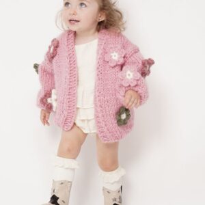 Petit Handmade Flower Sweater Pink