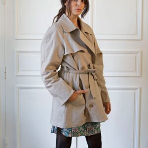 Zorane Short Trench Coat Beige