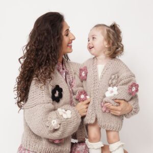 Petit Handmade Flower Sweater Beige