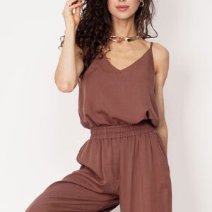 Tencel Sleeveless Top Brown
