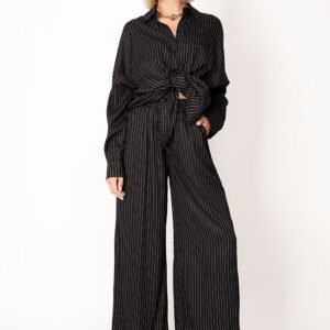 Wide Viscose Trousers Striped
