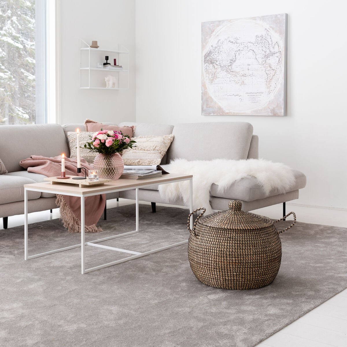 VM Carpet Hattara matto 200x250 beige, ilman kanttausta