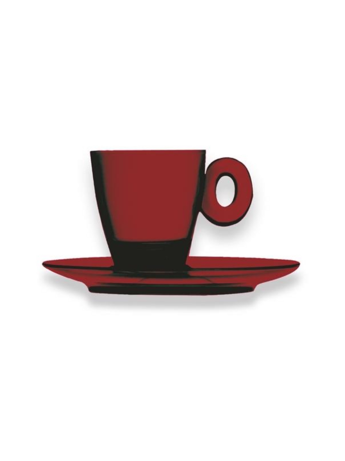 Policarbonato-espressokuppi ja aluslautanen