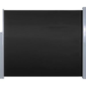 Sisäänvedettävä sivumarkiisi 120 x 300 cm musta - Musta