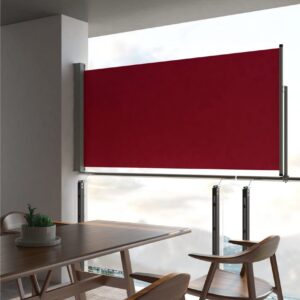 Sisäänvedettävä terassin sivumarkiisi 120x300 cm punainen - Punainen