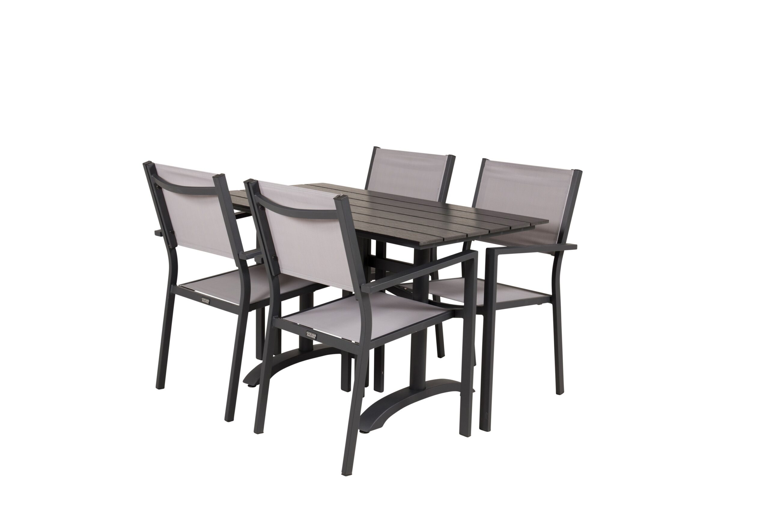 Ruokailuryhmä Denver 120 cm 4 Copacabana tuolia Musta/Harmaa - Venture Home