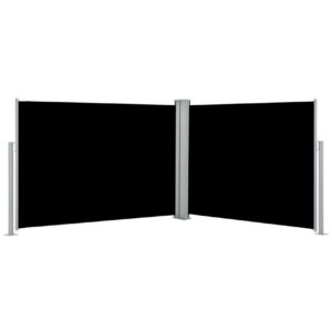 Sisäänvedettävä sivumarkiisi 120x1000 cm musta - Musta