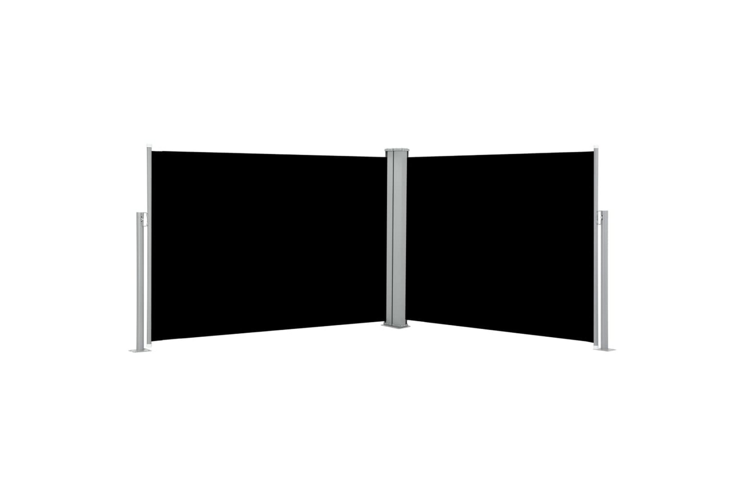 Sisäänvedettävä sivumarkiisi 120x1000 cm musta - Musta