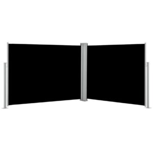Sisäänvedettävä sivumarkiisi 140x1000 cm musta - Musta