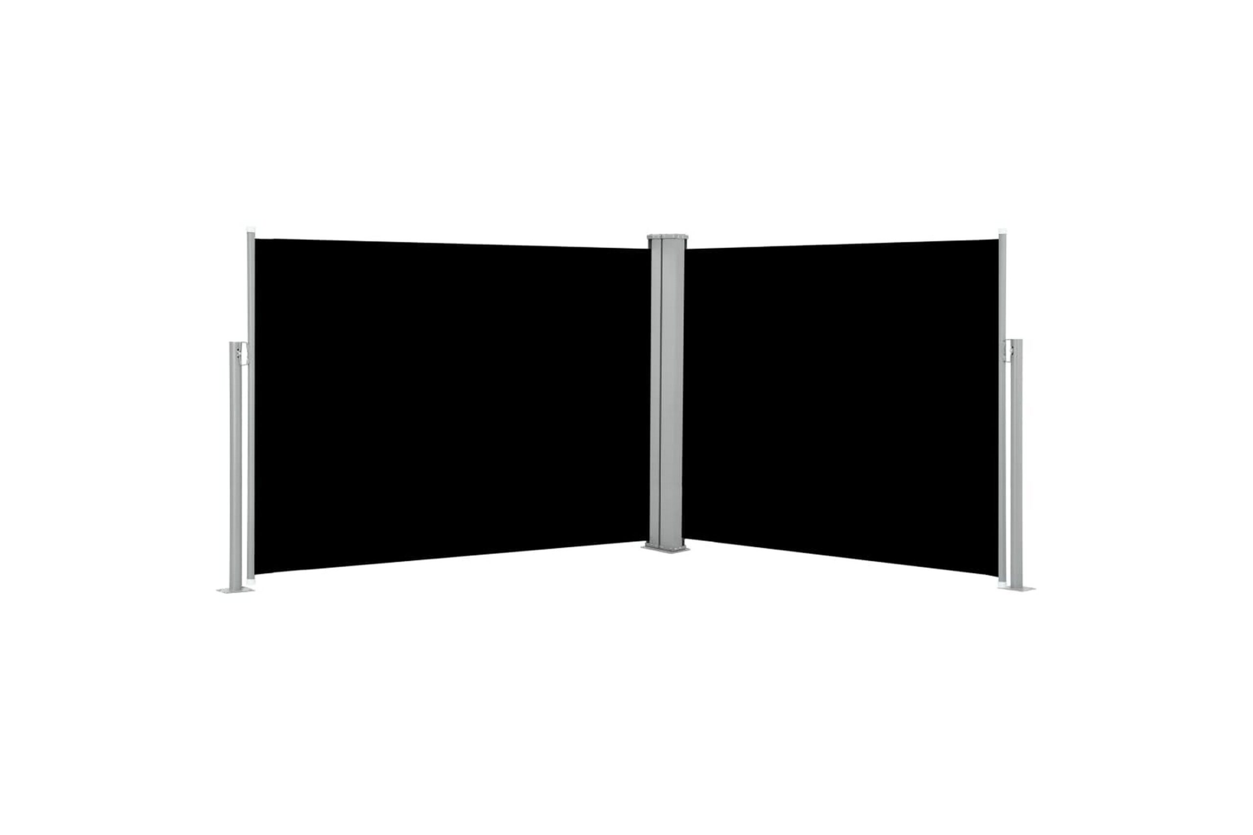 Sisäänvedettävä sivumarkiisi 140x1000 cm musta - Musta